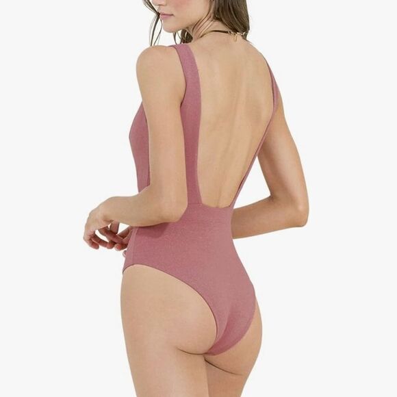 Maaji Pink Watermelon Serenna V Neck Reversible One Piece Swimsuit - Picture 2 of 13